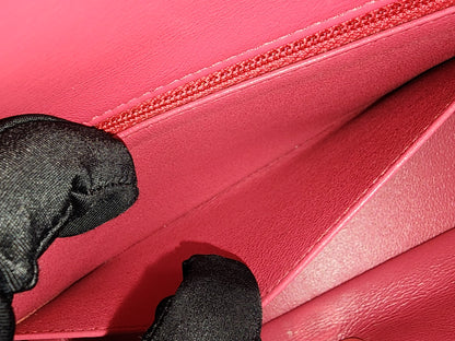 Chanel Pink Lambskin Chevron Classic Mini Rectangular Flap (LGHW)