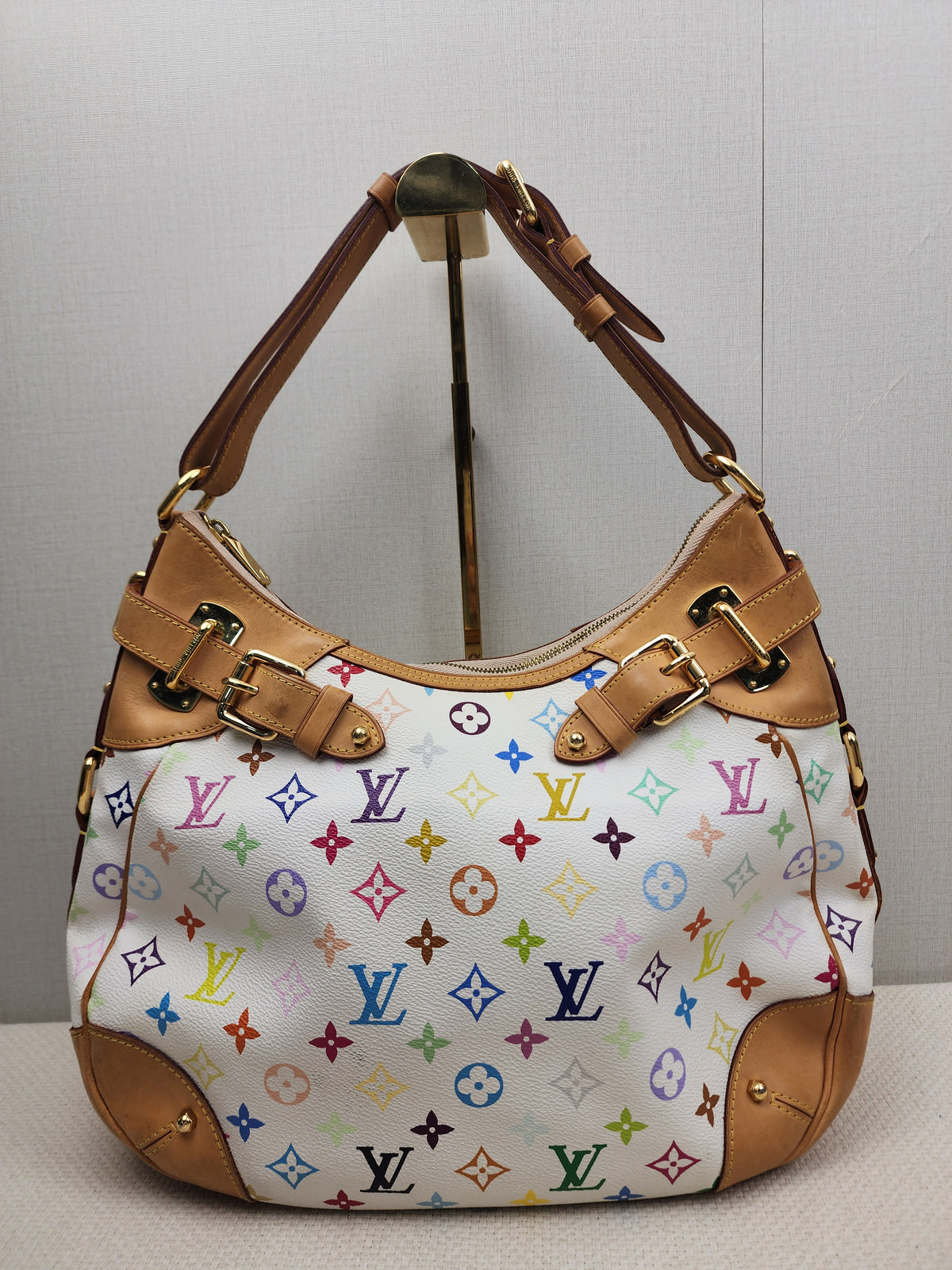 LV White Multicolour Vintage Greta