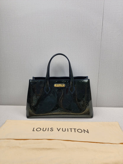 LV Green/Bleu Vernis Wilshire PM