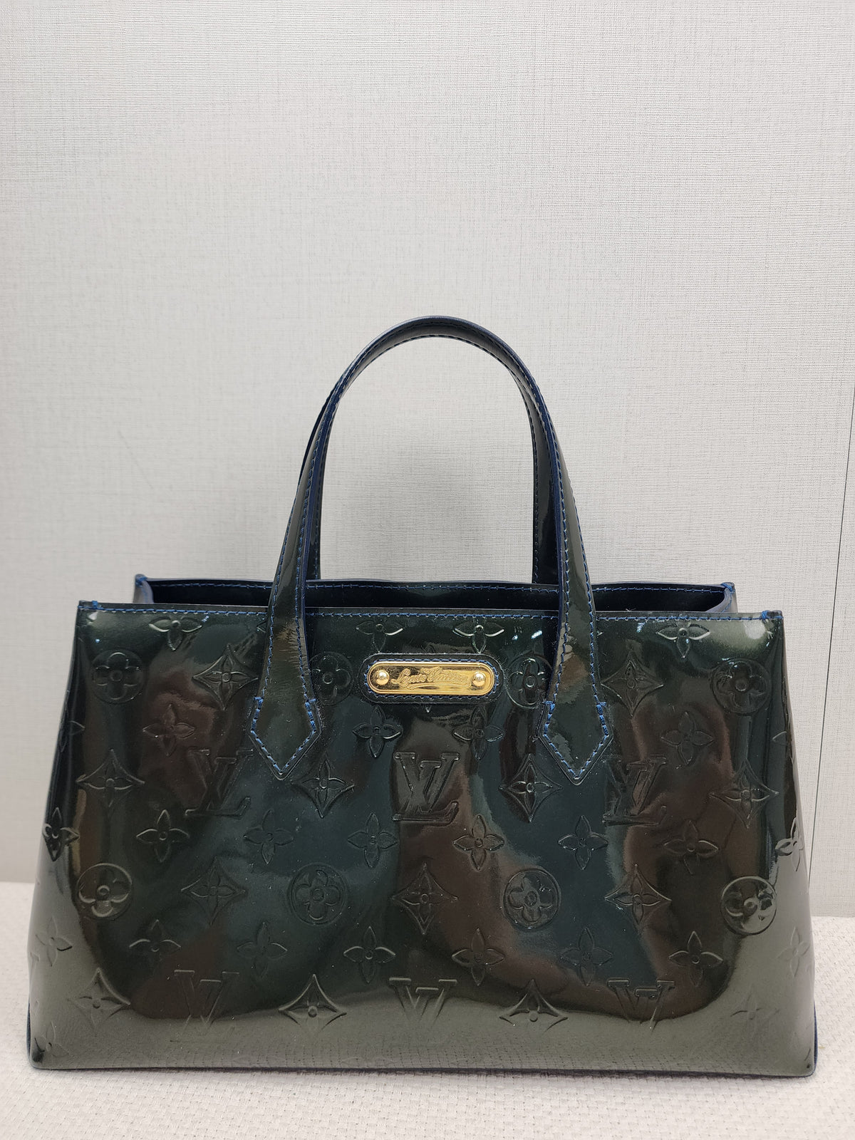 LV Green/Bleu Vernis Wilshire PM