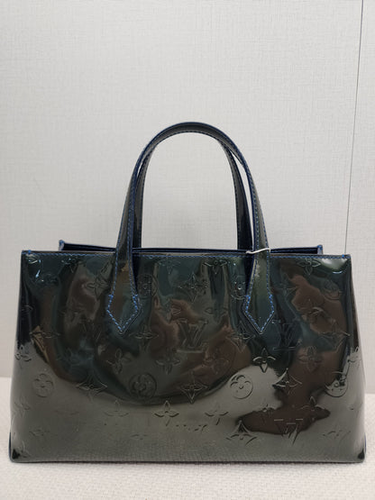 LV Green/Bleu Vernis Wilshire PM