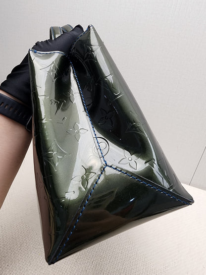 LV Green/Bleu Vernis Wilshire PM