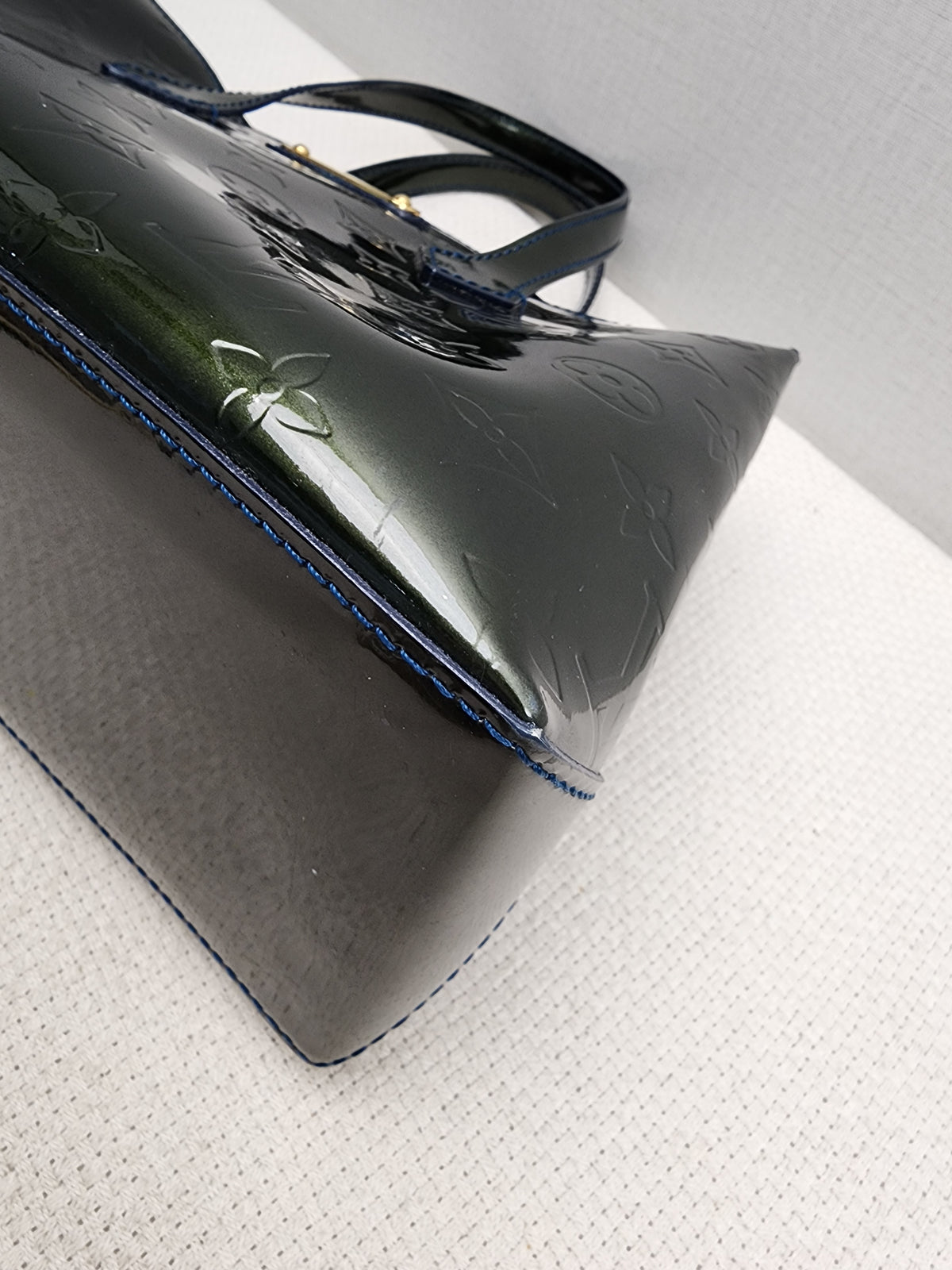 LV Green/Bleu Vernis Wilshire PM