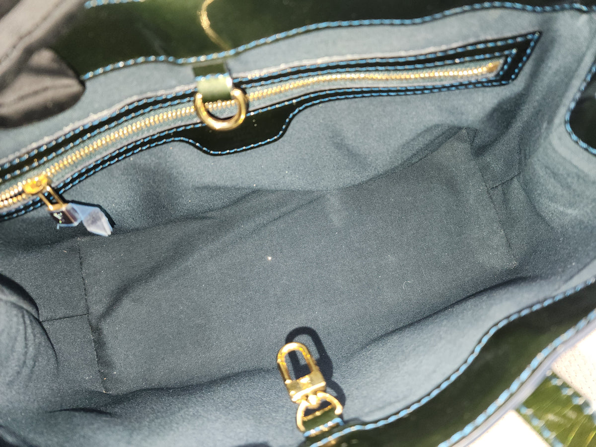 LV Green/Bleu Vernis Wilshire PM