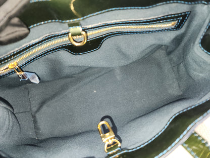 LV Green/Bleu Vernis Wilshire PM