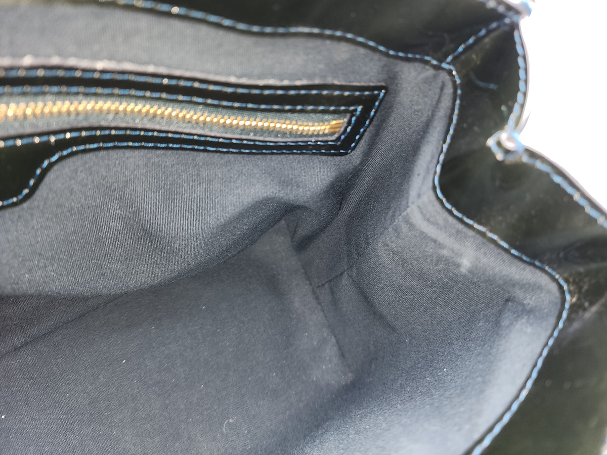 LV Green/Bleu Vernis Wilshire PM