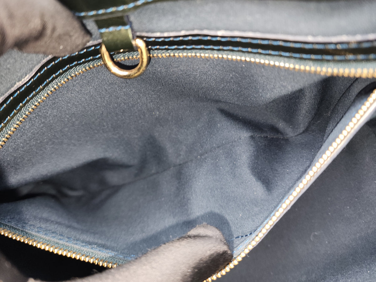 LV Green/Bleu Vernis Wilshire PM