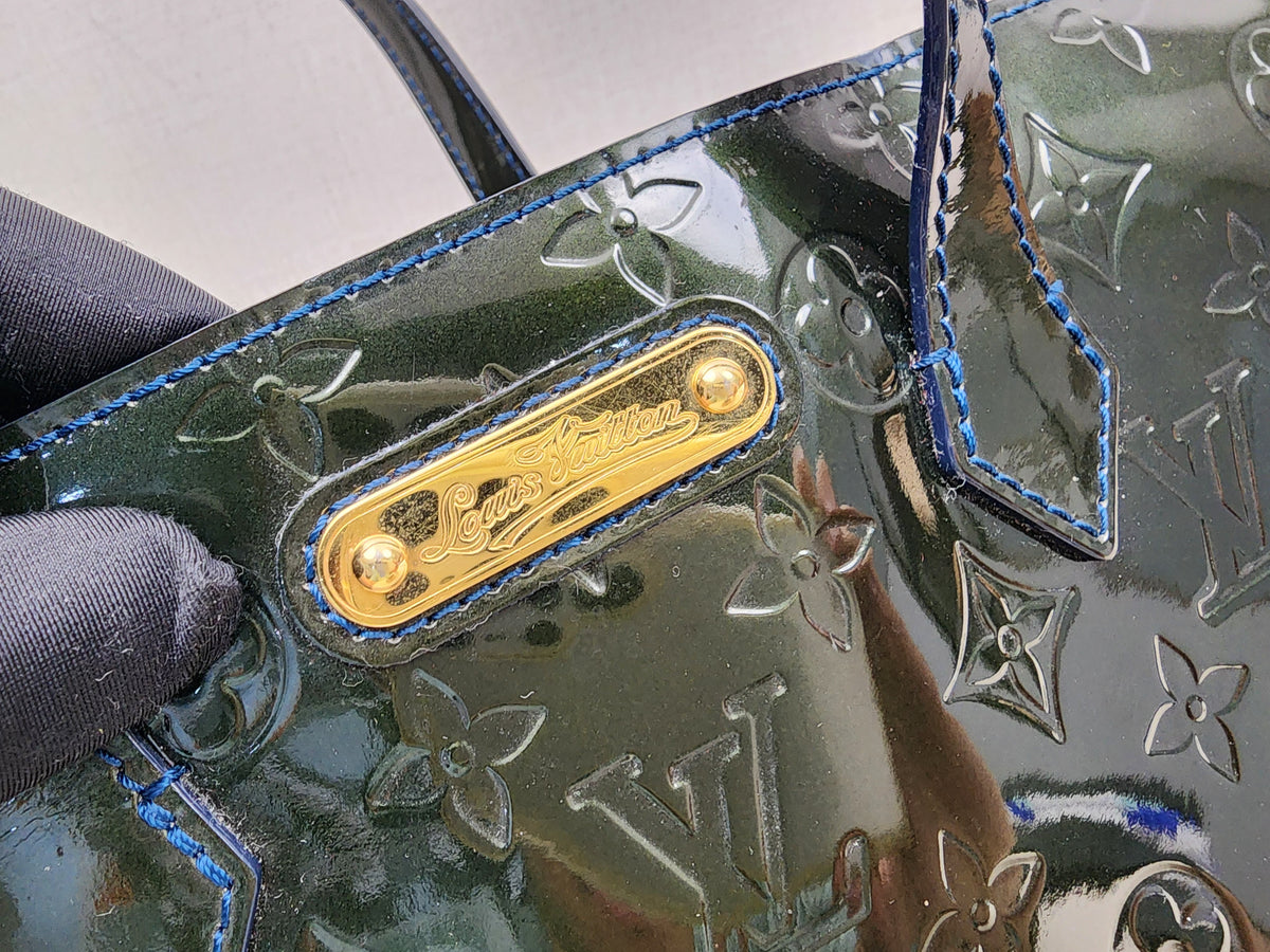 LV Green/Bleu Vernis Wilshire PM