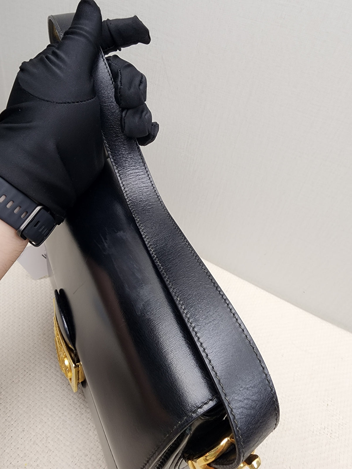 Celine Black Smooth Calfskin Vintage Carriage Shoulder Bag (GHW)