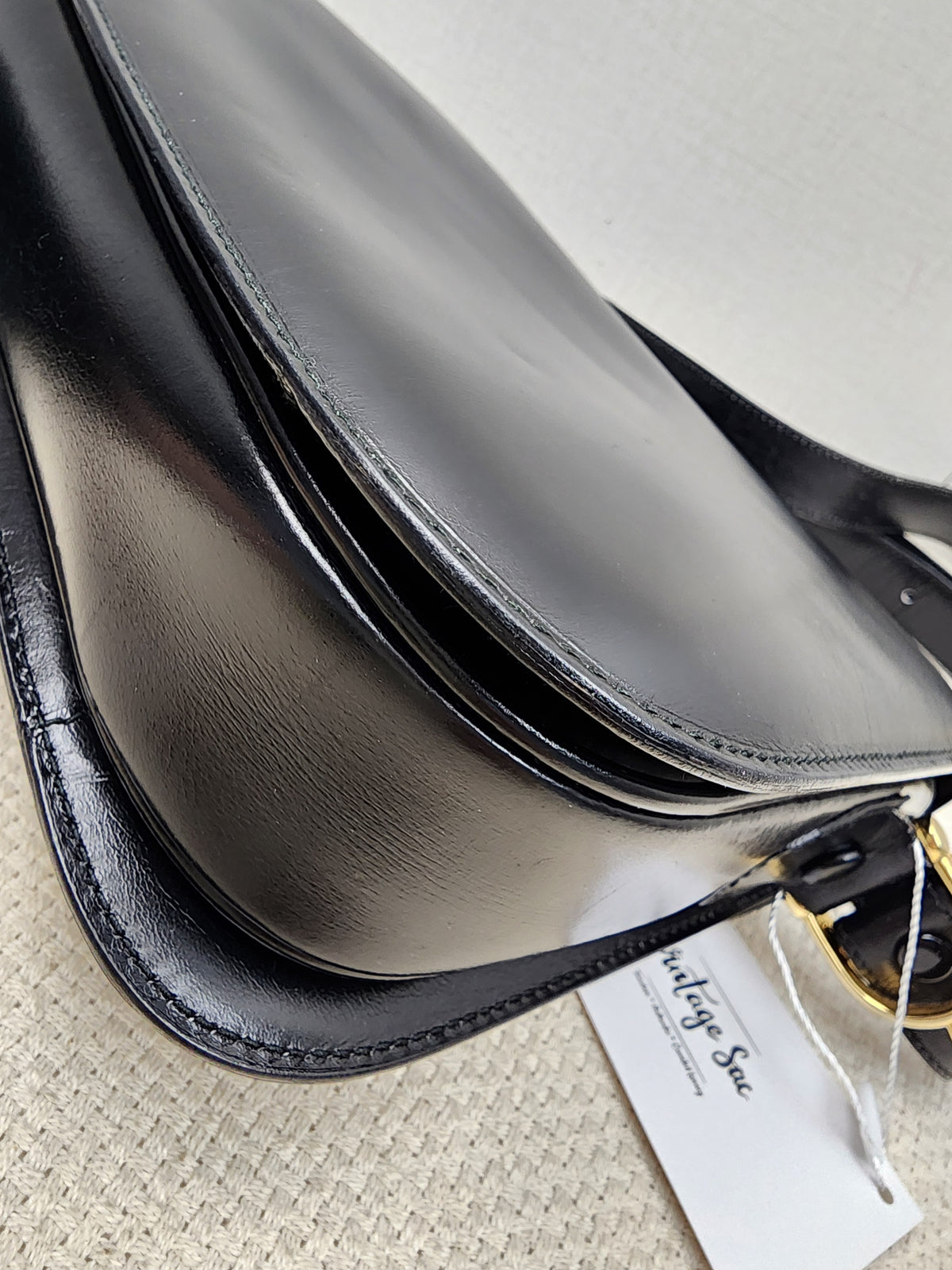 Celine Black Smooth Calfskin Vintage Carriage Shoulder Bag (GHW)