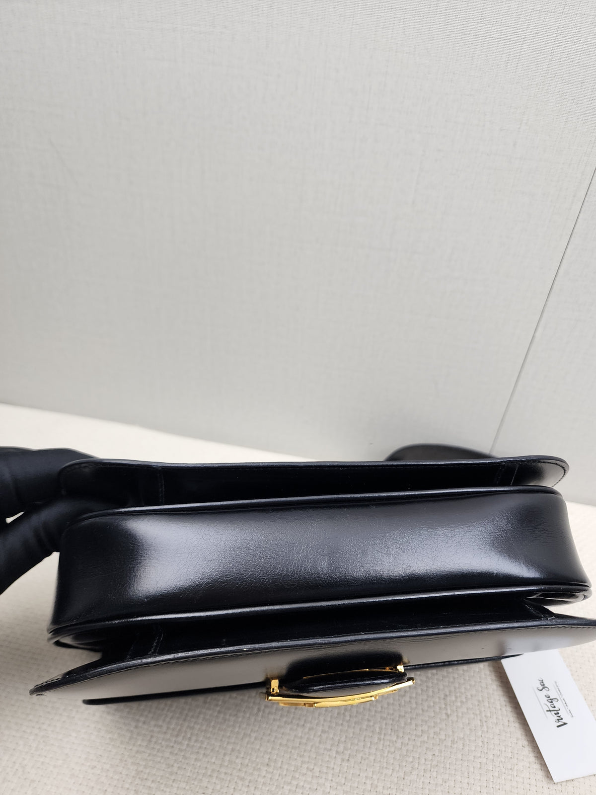Celine Black Smooth Calfskin Vintage Carriage Shoulder Bag (GHW)
