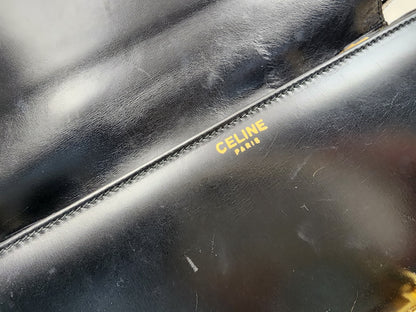 Celine Black Smooth Calfskin Vintage Carriage Shoulder Bag (GHW)