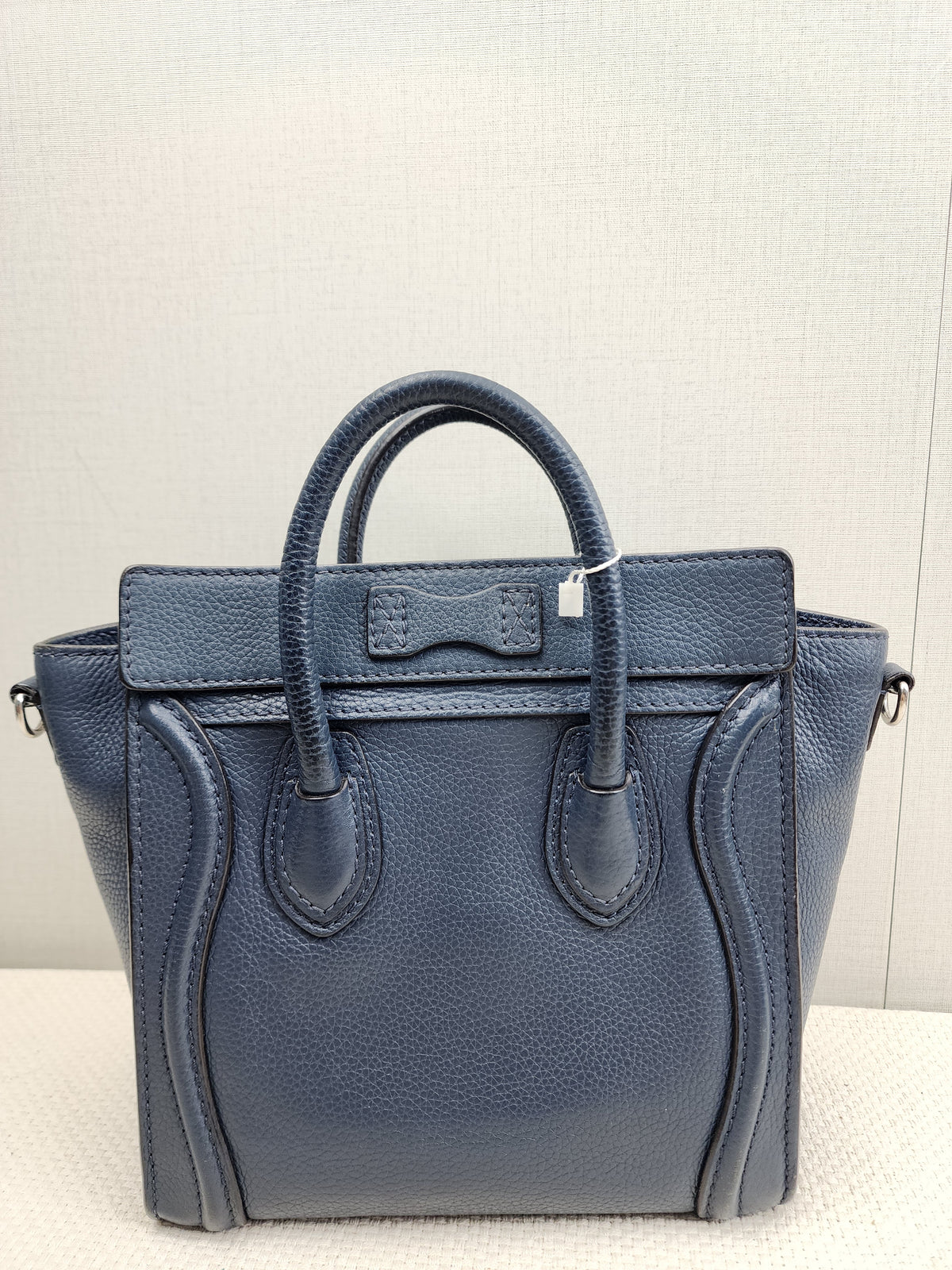 Celine Dark Blue Calfskin Nano Luggage (SHW)