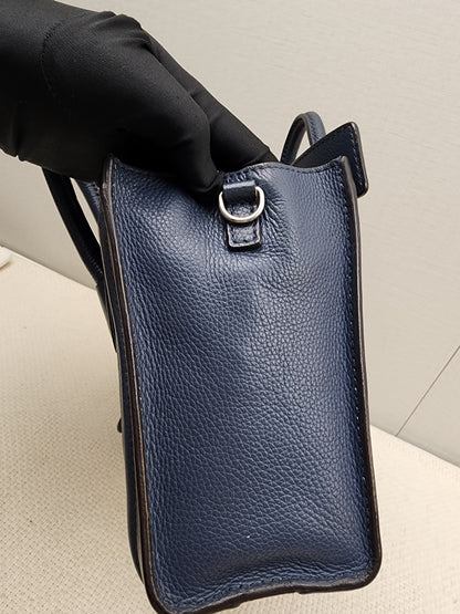 Celine Dark Blue Calfskin Nano Luggage (SHW)