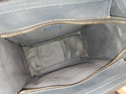 Celine Dark Blue Calfskin Nano Luggage (SHW)