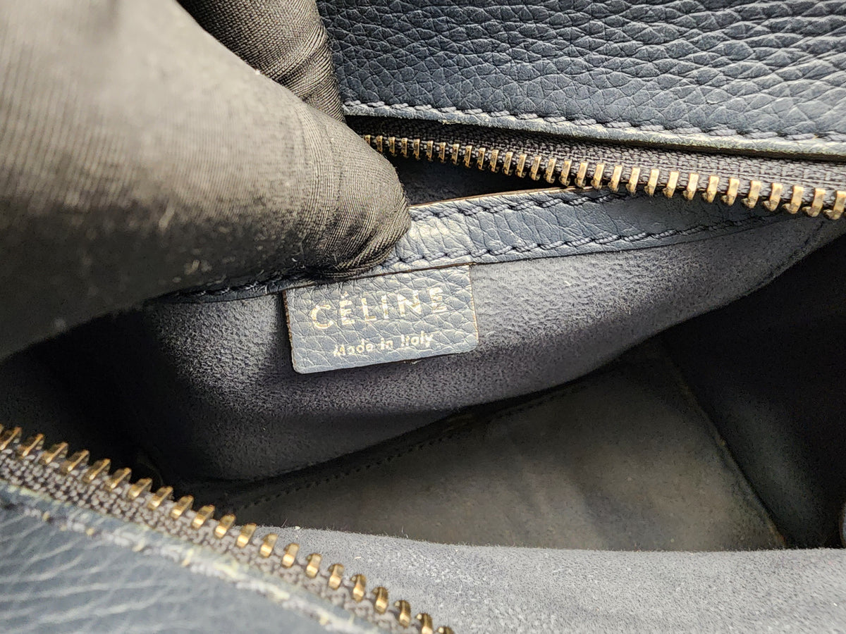 Celine Dark Blue Calfskin Nano Luggage (SHW)