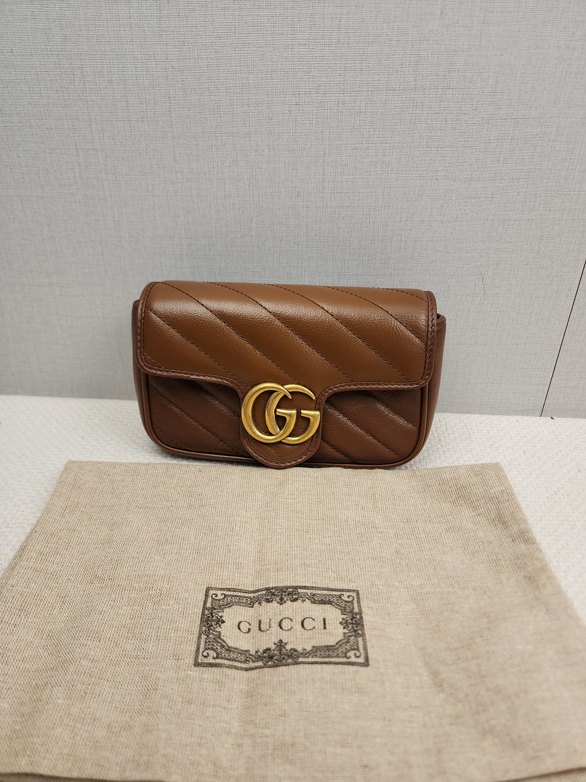 Gucci Brown Supermini Marmont (GHW)