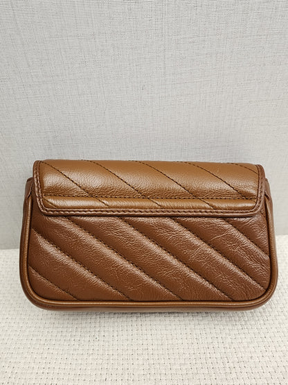 Gucci Brown Supermini Marmont (GHW)