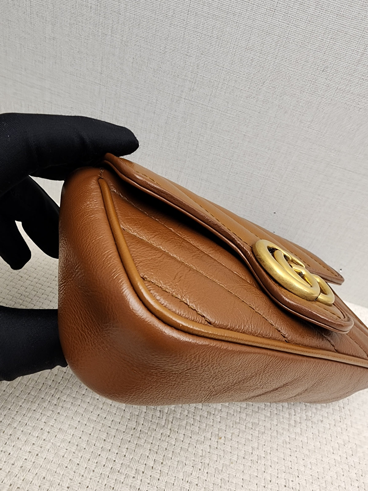 Gucci Brown Supermini Marmont (GHW)
