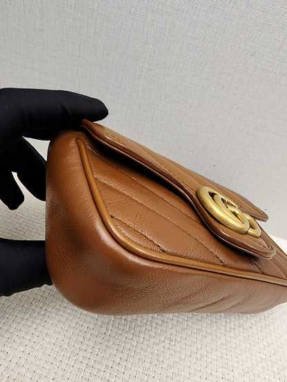 Gucci Brown Supermini Marmont (GHW)