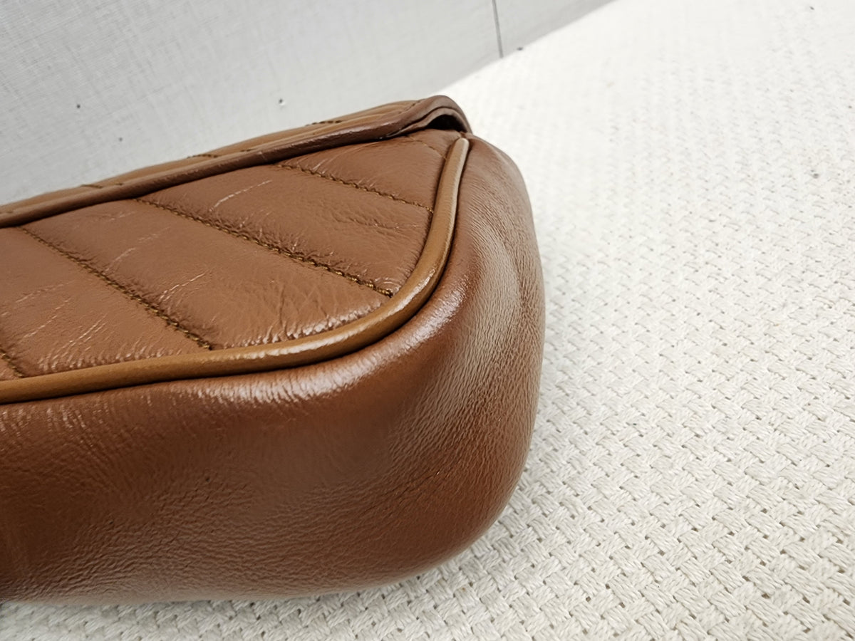 Gucci Brown Supermini Marmont (GHW)