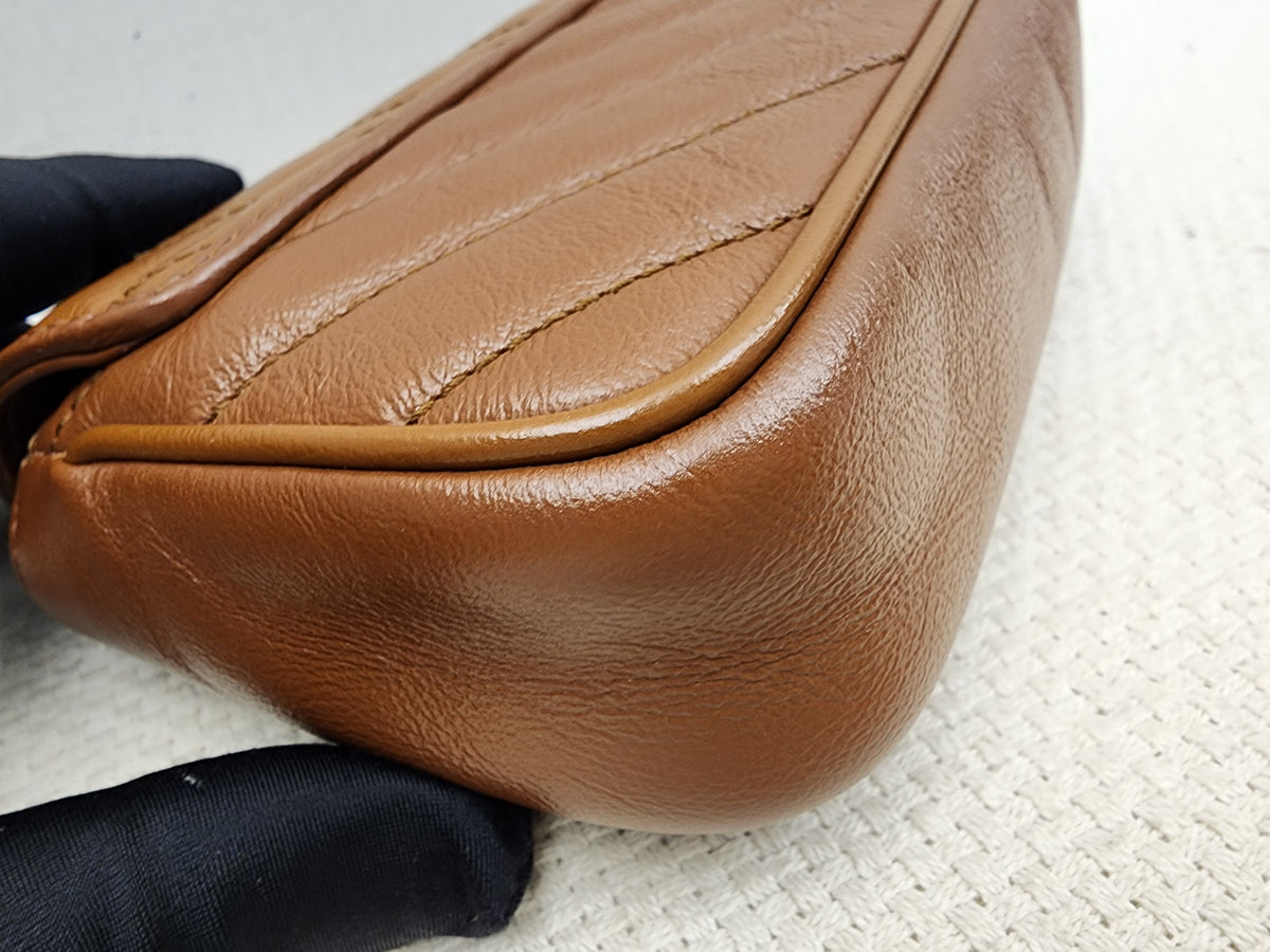 Gucci Brown Supermini Marmont (GHW)