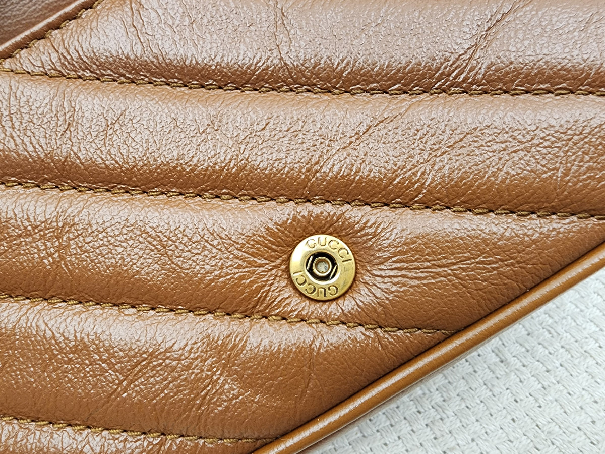 Gucci Brown Supermini Marmont (GHW)