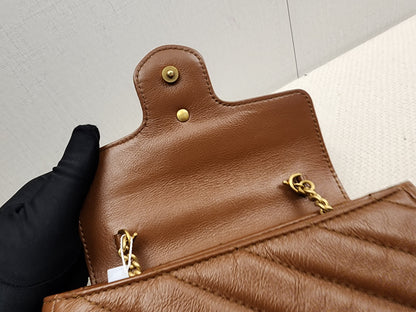 Gucci Brown Supermini Marmont (GHW)