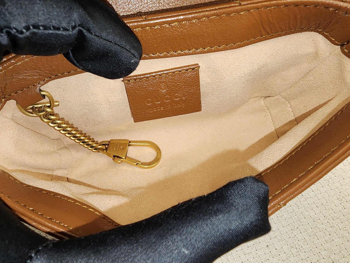 Gucci Brown Supermini Marmont (GHW)