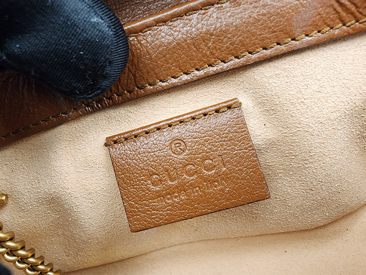 Gucci Brown Supermini Marmont (GHW)