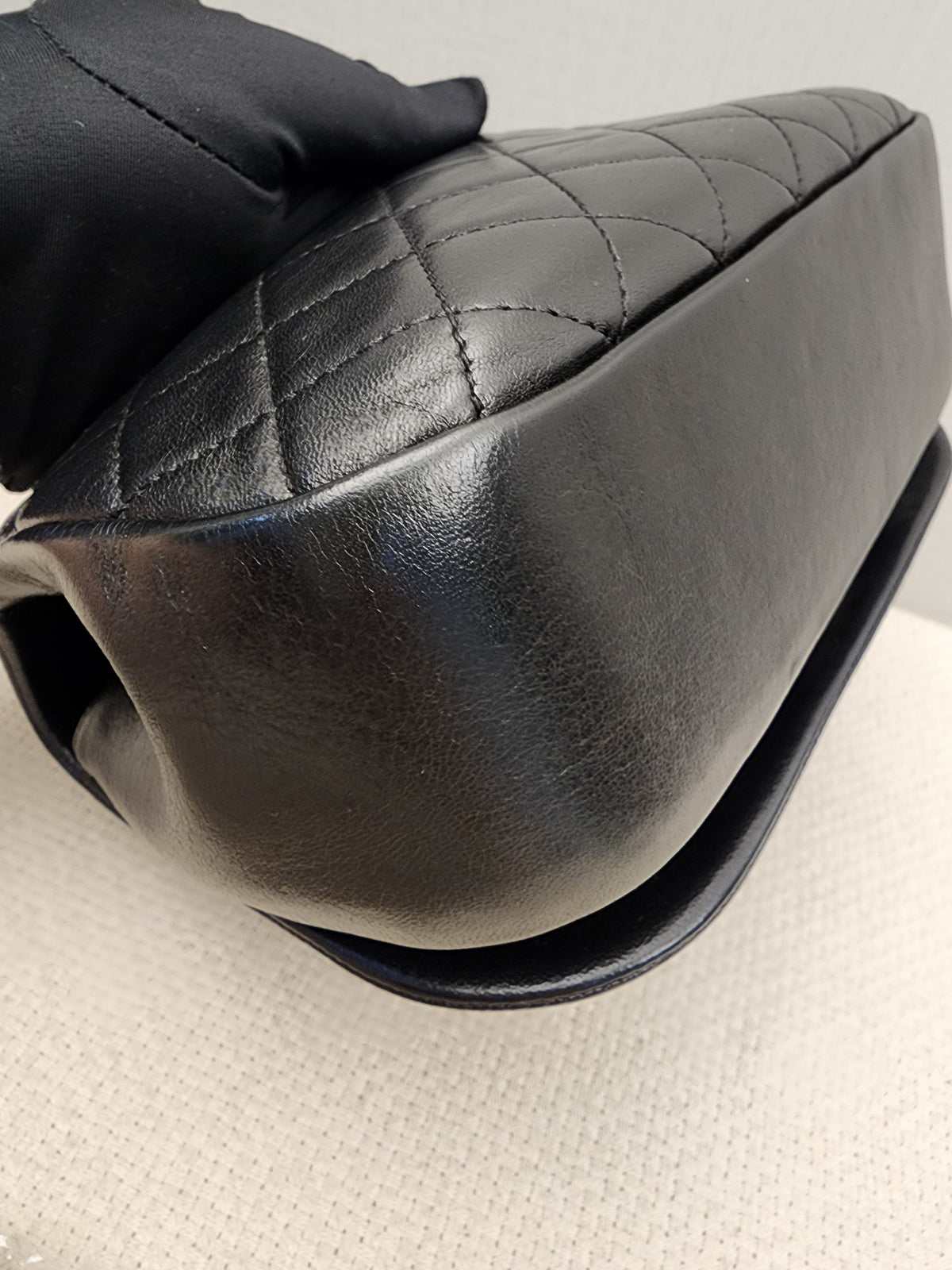 Chanel Black x Navy Lambskin Braided Saddle Flap (GHW)