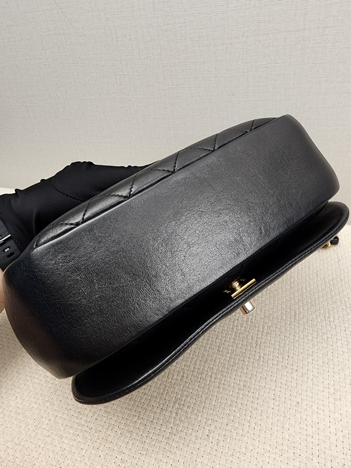 Chanel Black x Navy Lambskin Braided Saddle Flap (GHW)