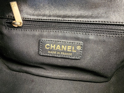 Chanel Black x Navy Lambskin Braided Saddle Flap (GHW)