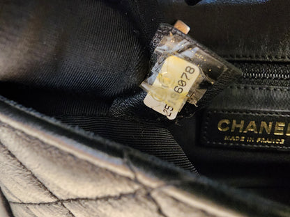 Chanel Black x Navy Lambskin Braided Saddle Flap (GHW)