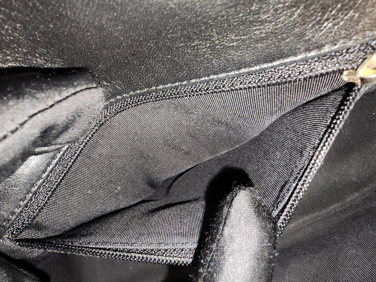 Chanel Black x Navy Lambskin Braided Saddle Flap (GHW)