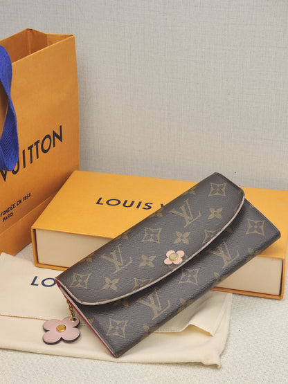 LV Monogram Bloom Flower Emilie Wallet