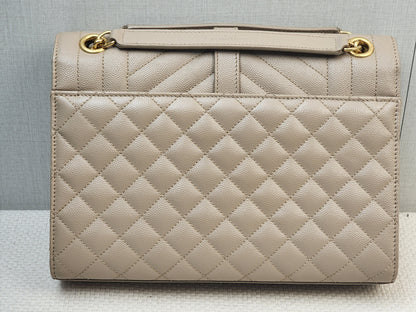 YSL Beige Grain de Poudre Medium Envelope (GHW)