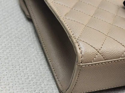 YSL Beige Grain de Poudre Medium Envelope (GHW)