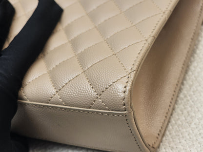 YSL Beige Grain de Poudre Medium Envelope (GHW)