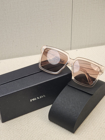 Prada Pink Translucent SPR24Z-F Square Sunglass