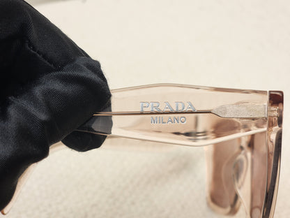 Prada Pink Translucent SPR24Z-F Square Sunglass