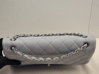 Chanel Blue Matte Caviar Classic Jumbo CF (SHW)