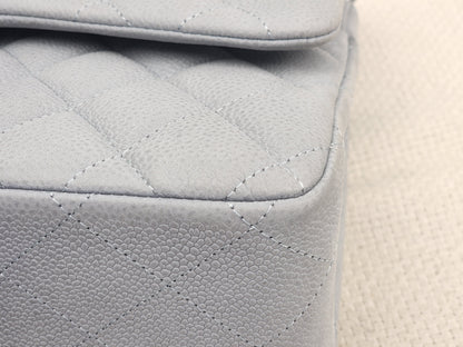 Chanel Blue Matte Caviar Classic Jumbo CF (SHW)