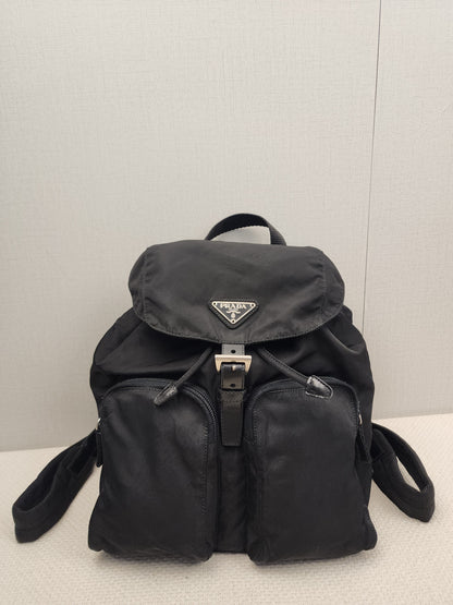 Prada Black Tessuto Small Nylon Backpack