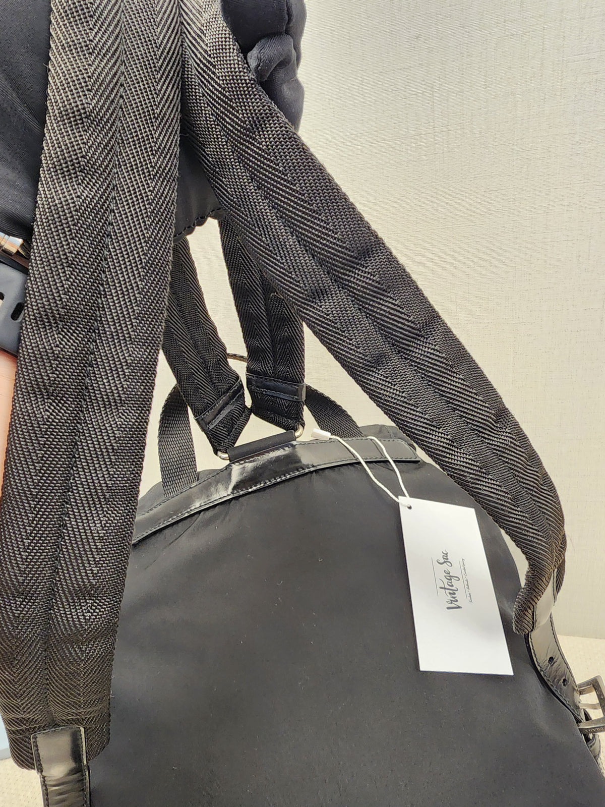 Prada Black Tessuto Small Nylon Backpack