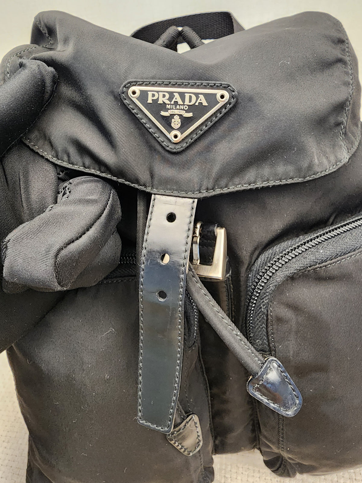 Prada Black Tessuto Small Nylon Backpack