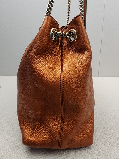 Gucci Metallic Bronze Calfskin Soho Chain Tote