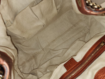 Gucci Metallic Bronze Calfskin Soho Chain Tote