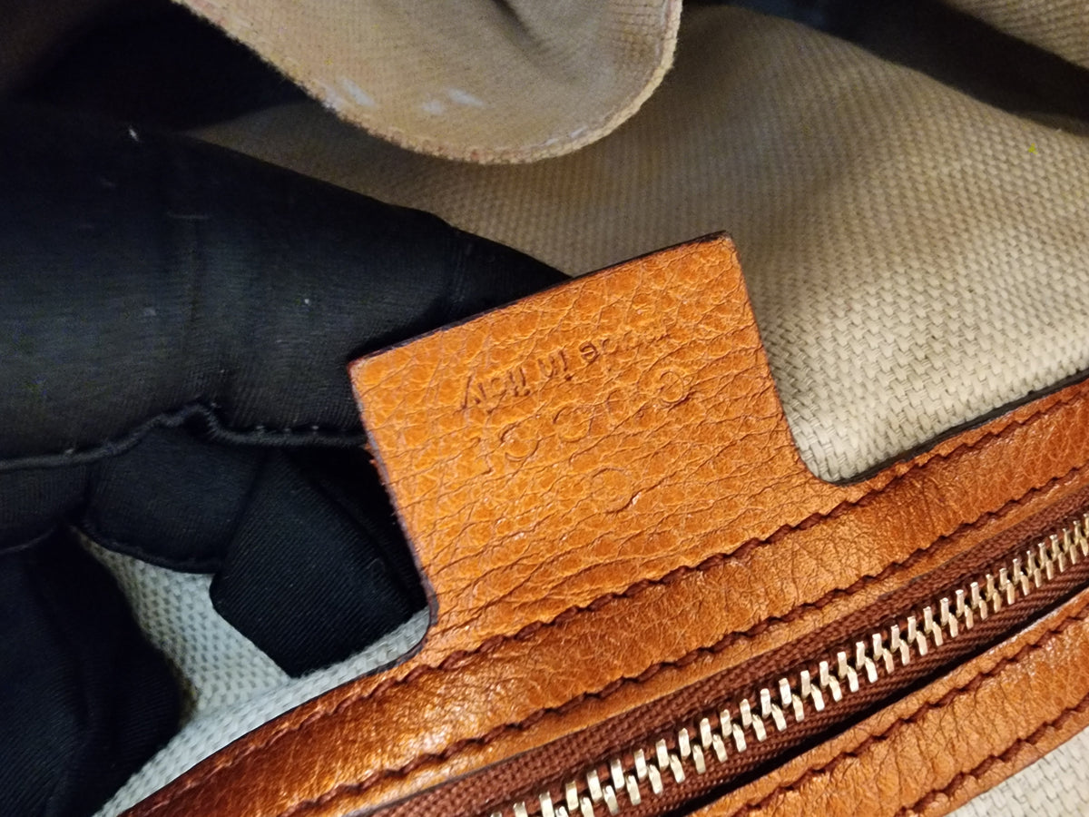 Gucci Metallic Bronze Calfskin Soho Chain Tote