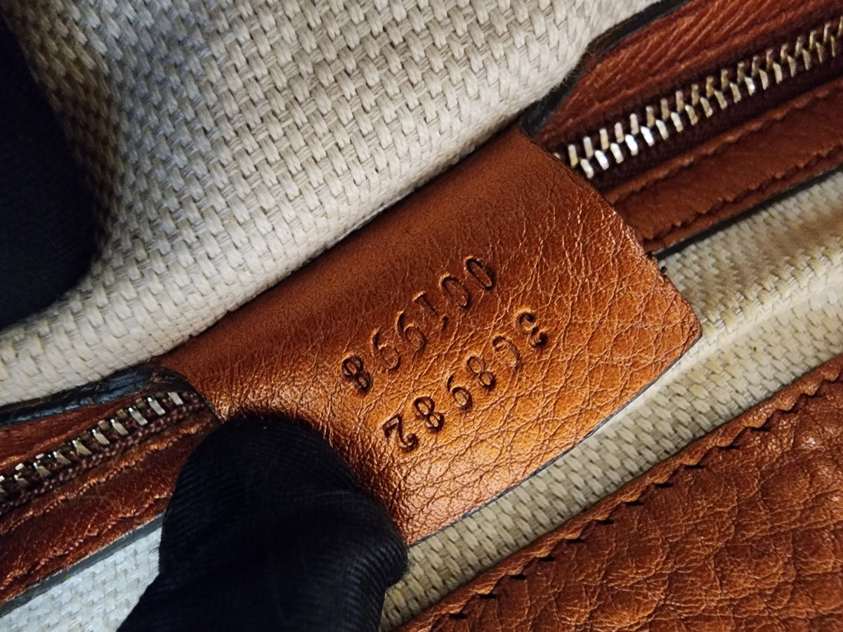 Gucci Metallic Bronze Calfskin Soho Chain Tote